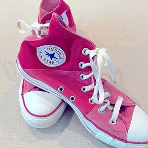 Converse Hi tops Pink on Pink Wm’s size 8 Mens’ size 6 Very Good pre- owned